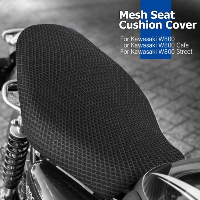 Nylon Mesh Seat Cushion Cover Breathable Insulated For Kawasaki W 800 W800 Street Cafe Motorcycle A