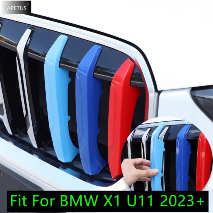 3PCS For BMW X1 U11 2023 2024 Car Front Grille Stripes Covers Grid Strips Clips Trim cover Car Acce
