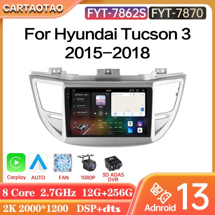 7870 7862S Android 13 For Hyundai Tucson 3 2015-2018 Car Radio Carplay DSP GPS Multimedia Video Pla