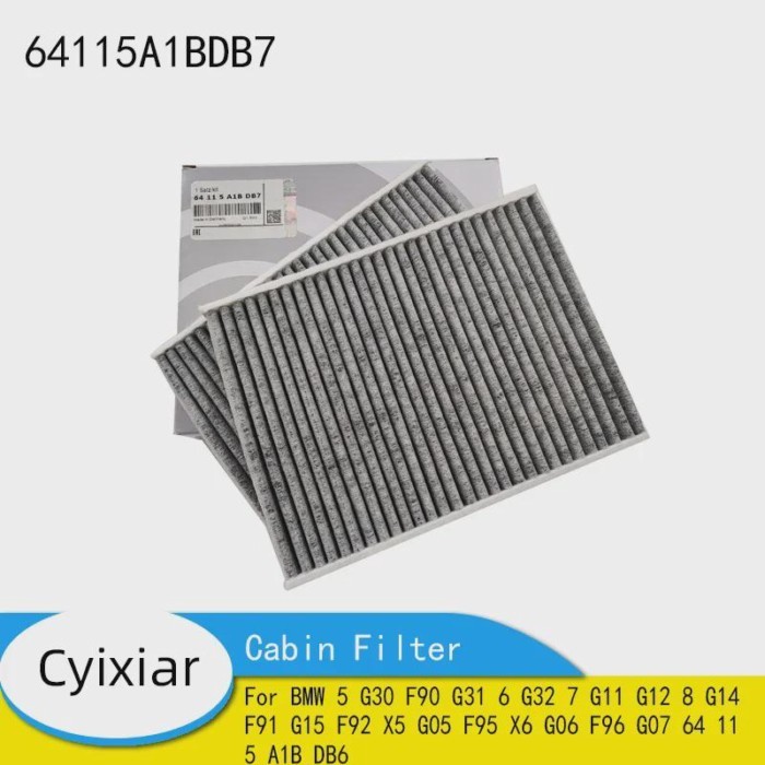64115A1BDB7 Cabin Filter for BMW 5 G30 F90 G31 6 G32 7 G11 G12 8 G14 F91 G15 F92 X5 G05 F95 X6 G06