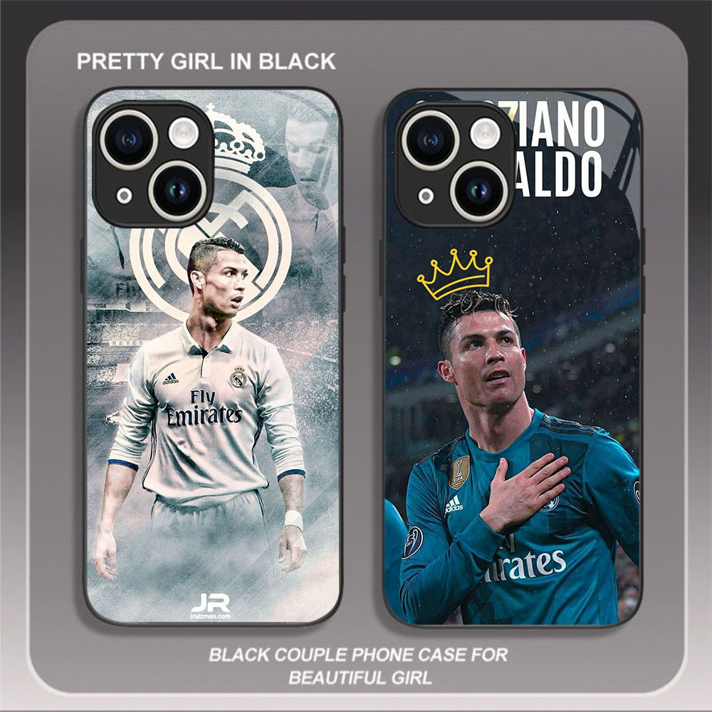HW-13 FC CR7 ปลอกแก้วสําหรับ iPhone 11 Mini 13 12 Pro Max