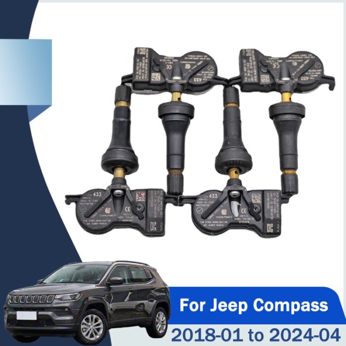 68313387AC 433MHz TPMS Tire Pressure Monitor Sensor For Jeep Compass 2018-2024 Grand Cherokee 2016-