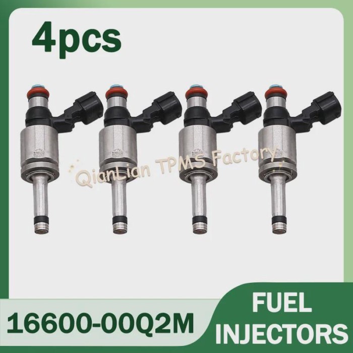 4pcs 16600-00Q2M 1660000Q2M Fuel Injectors For NISSAN QASHQAI J11 1.2 PETROL AUTO 2016-2019
