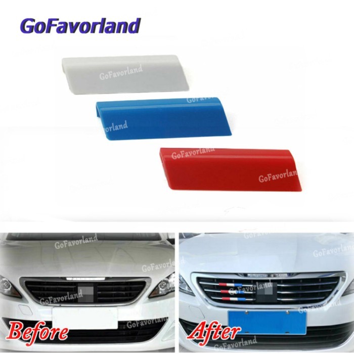 Front Grille Grill Cover Trim france Flag Color Kit For 301 4008 308 408