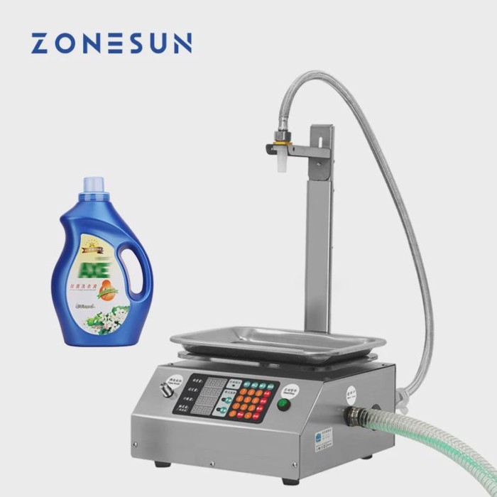 ZONESUN 17L/min Large Flow Rate Weighing Filling Machine Viscous Fluid Packaging Equipment for Edib