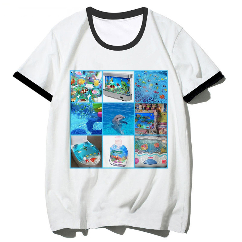 เสื้อยืดผู้หญิง Frutiger Aero ระบายอากาศได้ดี สไตล์ Goth และ Punk ยุค 80s