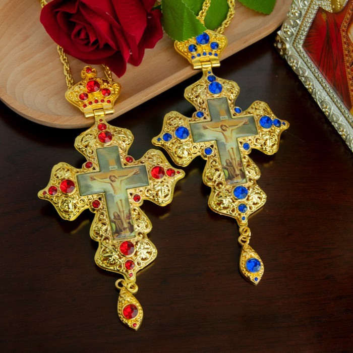 Orthodox Cross Pendant Orthodox Chest Cross Pendant Pastor Gilded Necklace Jesus Cross Necklace God