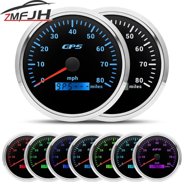 110mm GPS Speedometer 80MPH/120MPH/160MPH Speed Meter With GPS Antenna For Marine Car Boat 7 Color
