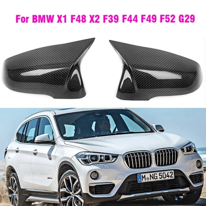 Carbon Fiber Color Gloss Black  Mirror Cover For BMW X1 F48 X2 F39  F44 F49 F52 G29 2 Series Tourin