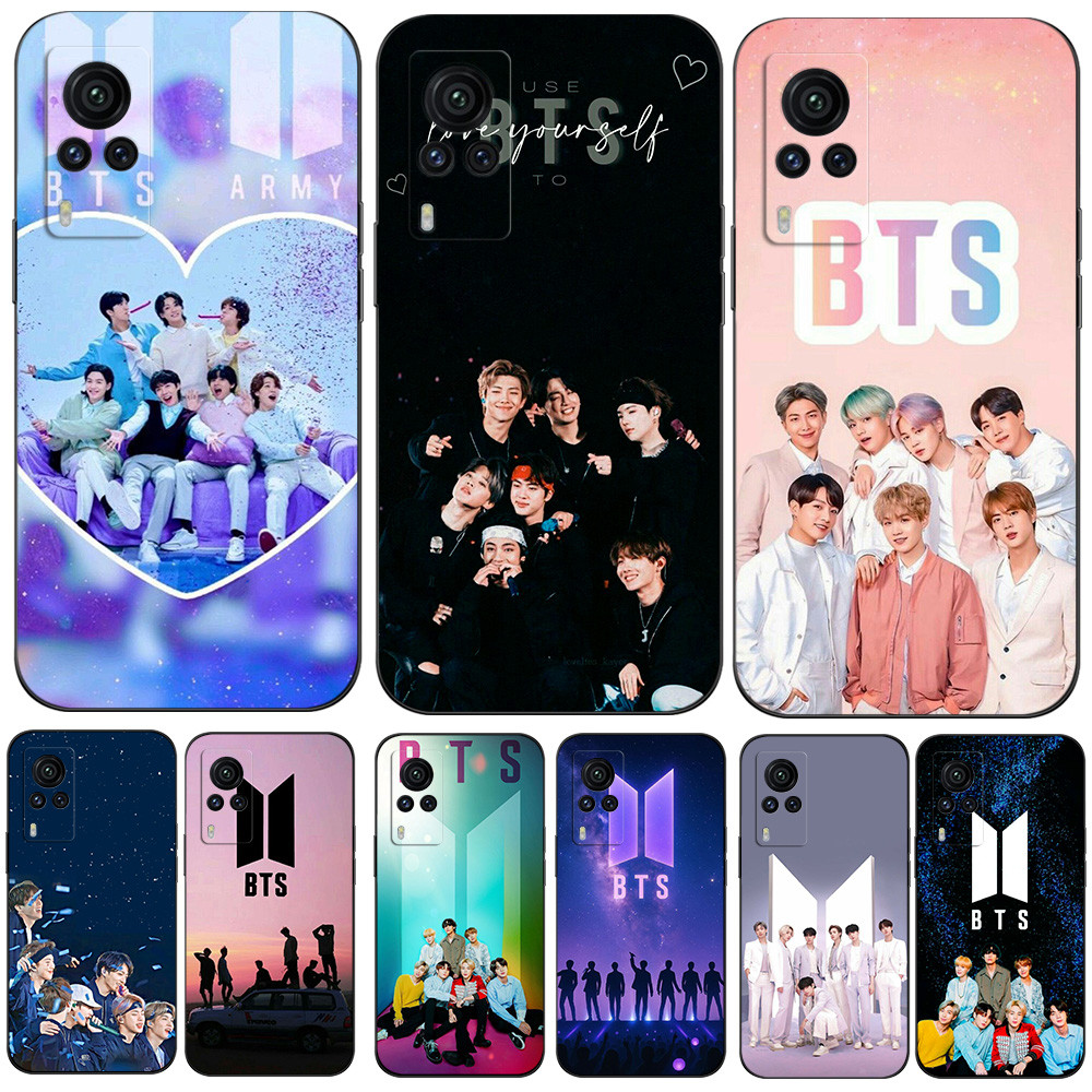 สําหรับ vivo X60 PRO 5G กรณีกลับฝาครอบโทรศัพท์ป้องกันซิลิโคนนุ่มสีดํา Tpu RM Jin Suga J-Hope Jimin V