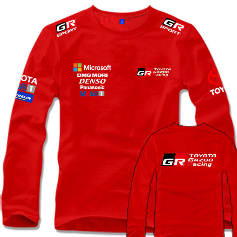 เสื้อยืดคอกลมแขนยาวผ้าฝ้ายแท้ Toyota Racing Team เสื้อผ้าแข่งรถ ฤดูใบไม้ผลิและฤดูใบไม้ร่วง สำหรับผู้ที่รักการแข่งขัน