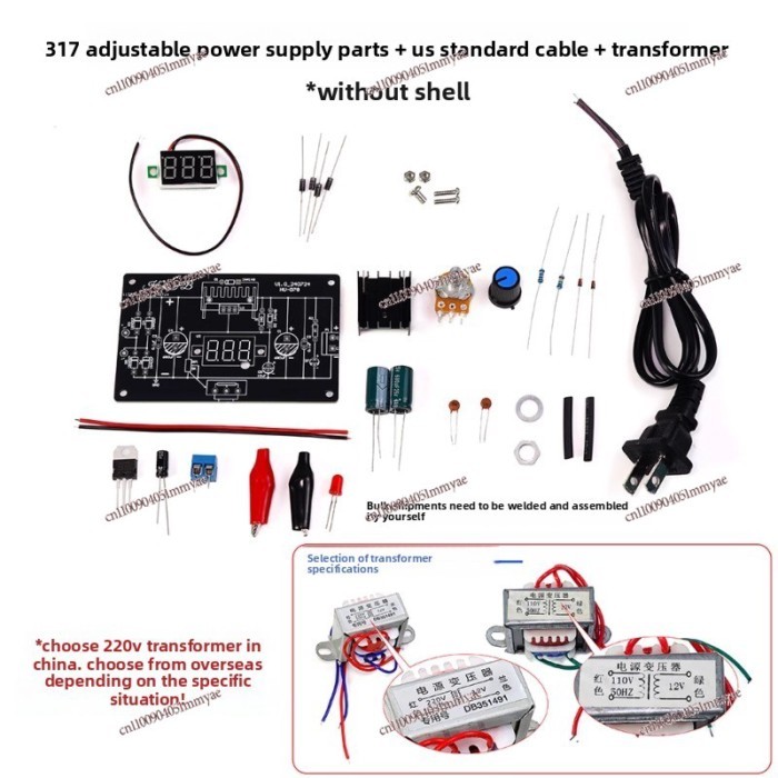 LM317 Adjustable Power Supply DIY Kit DC Power Supply Module Components Welding Electronic Parts