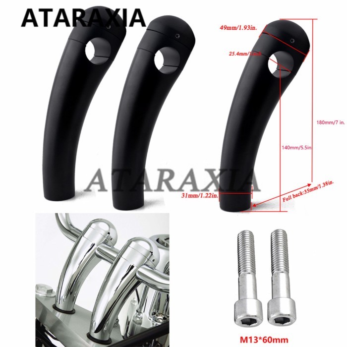 7inch Black Motorcycle Handle Bar Risers for Most Harley Davidson Victory Cruisers with 1inch Handl