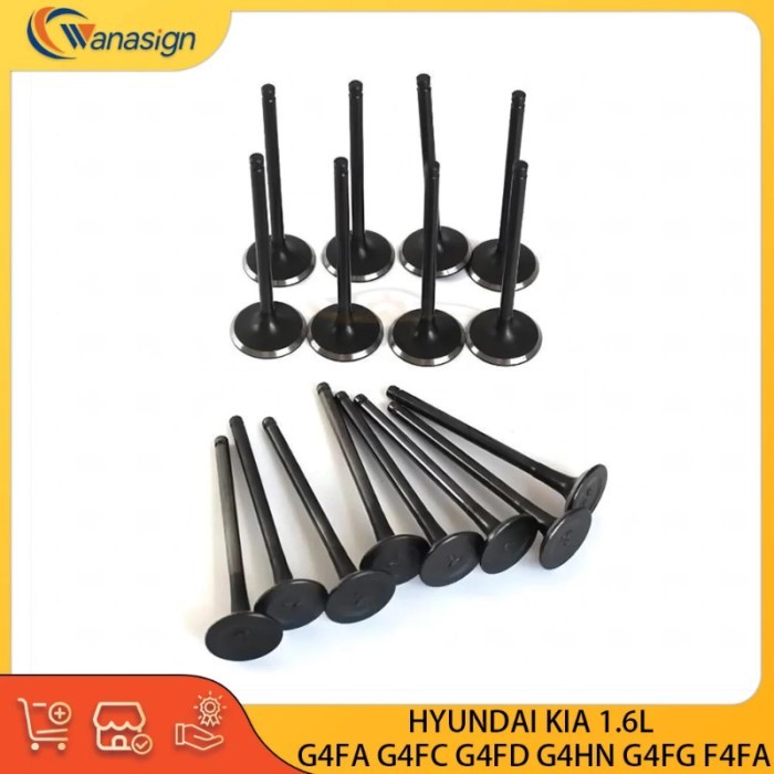 Engine Parts Intake Exhaust Valve Kit For Hyundai Kia 1.4L 1.6L L4 16V GAS  1.4 1.6 L G4FA G4FC G4F