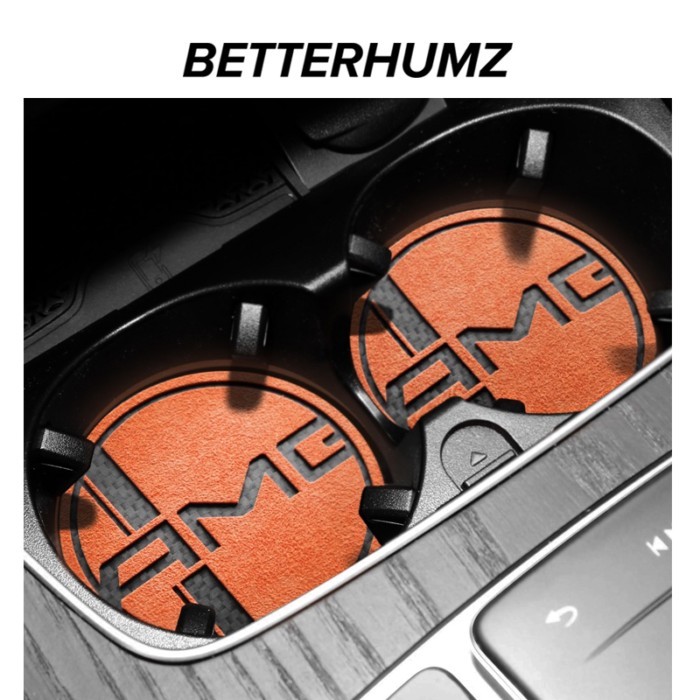 Alcantara Carbon Fiber For Mercedes W204 W211 W212 W213 W203 W176 Car Coasters Water Cup Holder Ant