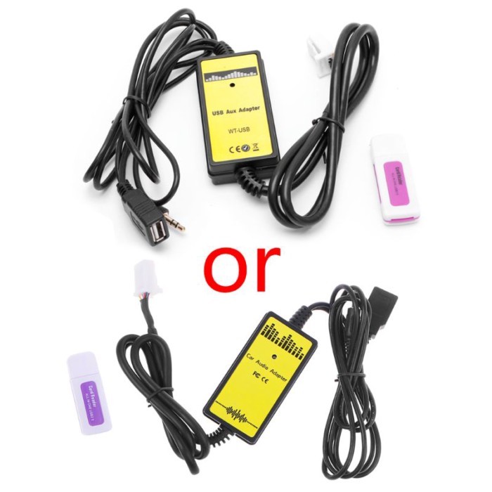 Car Audio CD Adapter Changer MP3 Interface AUX SD USB Data Cable 2x6Pin For Toyota Camry Corolla Ma