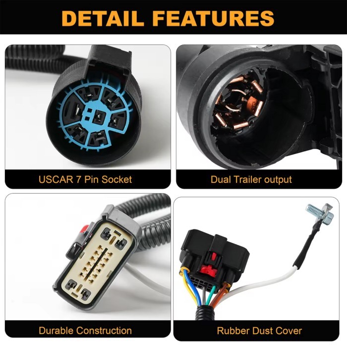 9L3Z-15A416-A Trailer wiring harness Trailer Tow Hitch Bar Wire Harness For 2009-2014 Ford F-150 9L