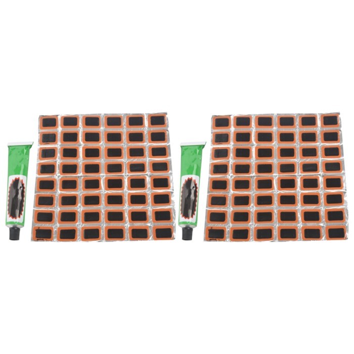 96 Pieces Black Oval Tire Patch In Rubber Bicycle Tire Glue Patches Wheel PATCH In Rubber + 2 Tube