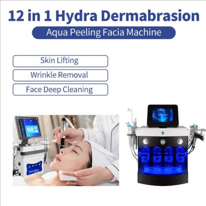Portable 14 in 1 Oxygen Hydro Dermabrasion Skin Care Machine Face Lifting Water Peeling H2O2 Small