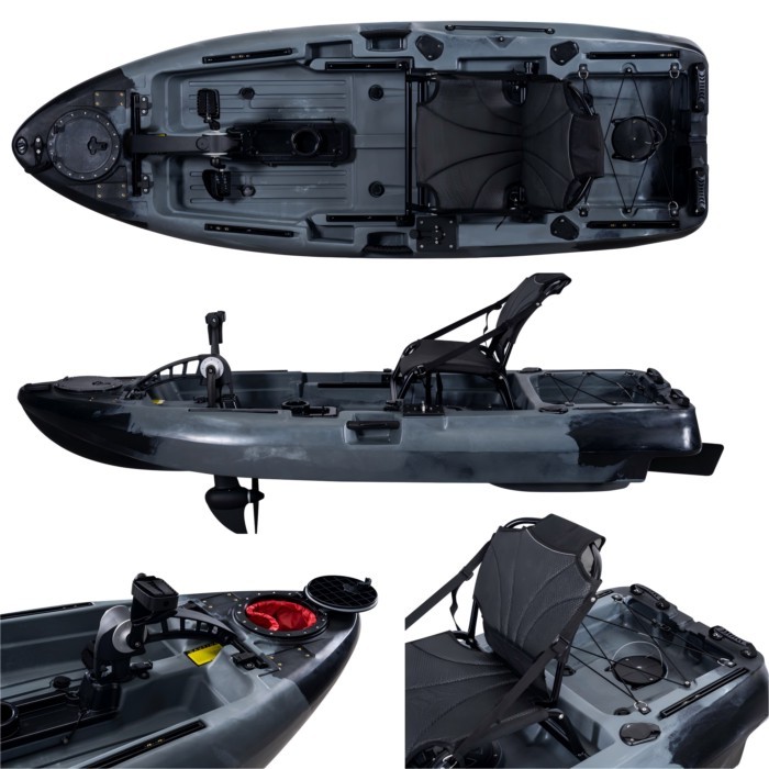 Plastic Fishing Kayak With Pedal Drive Canoe Kayak Fishing Boat Single Seat Sit On Top Pedal Kayak