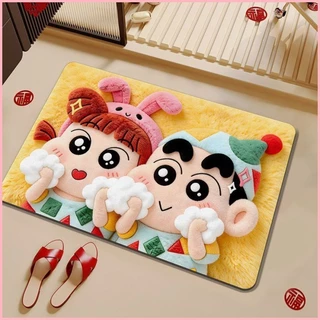เครยอนชินจังห้องน้ําดูดซับพรมปูพื้นโคลนไดอะตอมในครัวเรือนห้องน้ําห้องอาบน้ําเสื่อเท้าหนาประตูน้ํ