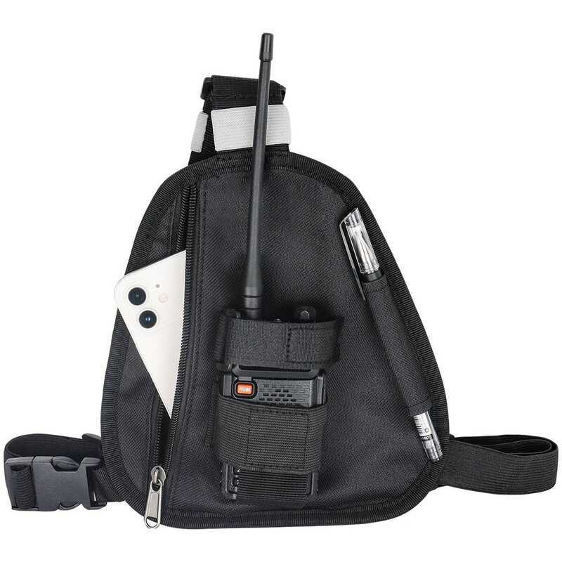 ▥ Walkie Talkie Chest Harness Shoulder Radio Pack Adjustable Pouch Holster For  Uv-5R Uv