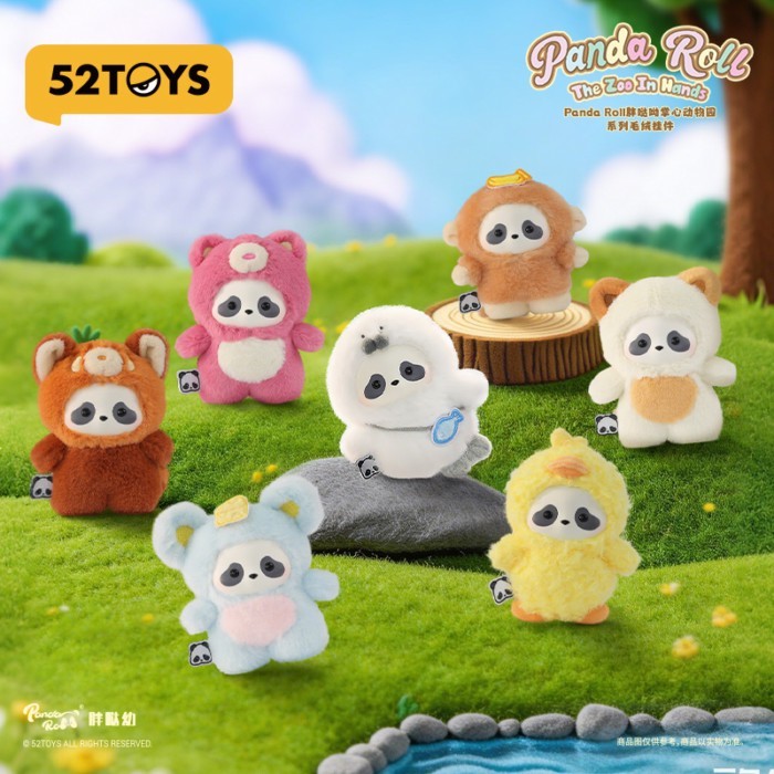 52TOYS Official Panda Roll Panda Young Palm Zoo Series จี้ตุ๊กตา Mystery Box อินเทรนด์เล่นของขวัญ