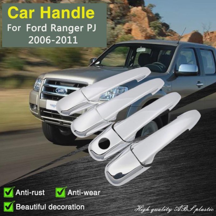 for Ford Ranger PJ PK 2006 2007 2008 2009 2010 Chrome Door Handle Cover Trim Stickers Car Decoratio