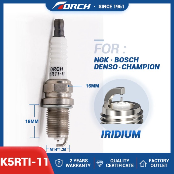 Candle Replace for BKR5EIX-11 HONDA 9861-5515K NISSAN BY481-BKR5E ISUZU 8-9717-0268-0 Iridium Spark