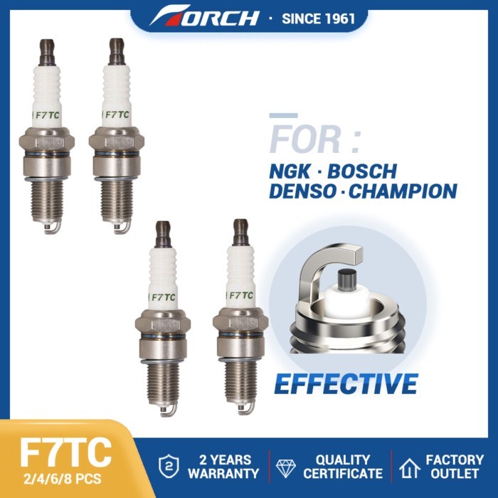 2-8PCS Torch Spark Plug F7TC Replace Candles for BP7ES 412XLS BRISK L14YC DENSO W22EP-U TOYOTA 9909
