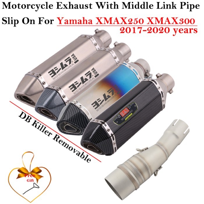 For Yamaha XMAX 250 300 XMAX250 XMAX300 2017 - 2020 Motorcycle Exhaust Escape Systems Modified Muff