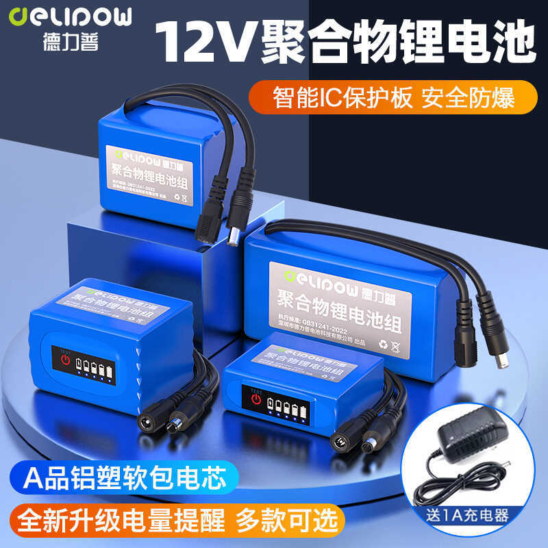 Delip 12V Polymer Lithium Battery Power Display ความจุขนาดใหญ่ 24v แบตเตอรี่ลิเธียม 12V ชุดแบตเตอรี่