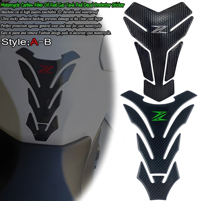 For Z250 SL Z300 Z400 Z500 Z750 Z800 Z650 Z900 RS Z1000 SX 3D Carbon Fiber Oil Fuel Gas Tank Pad Ta