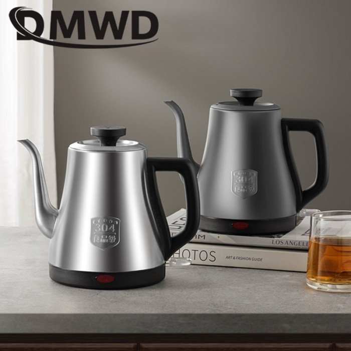 1.2L Electric Kettle Long Spout Mouth Automatic Power Off Travel Stainless Steel Hot Water Boiler B