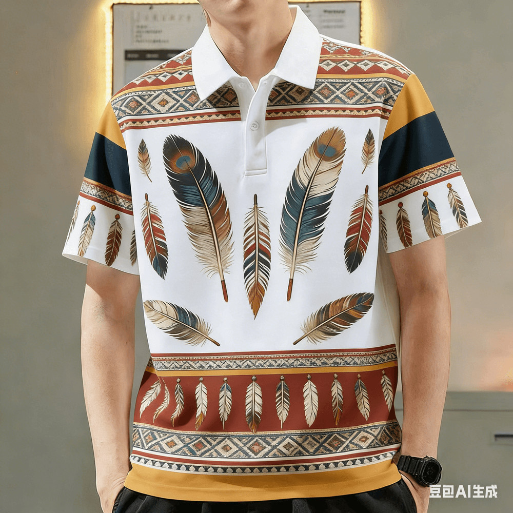 เสื้อโปโลผู้ชายสําหรับผู้ชายเสื้อผ้าการพิมพ์กราฟิกอินเดียเสื้อลําลองแขนสั้นเสื้อโปโลกลางแจ้ง Street 