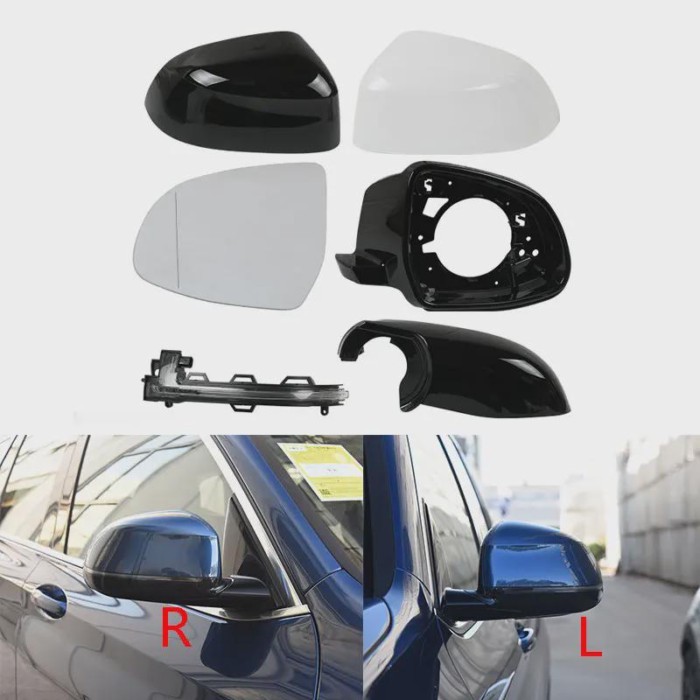 Side Rearview Mirror Cover Frame House Shell  Bottom Glass Indicator Lamp For BMW X3 X4 X5 X6 X7 G0