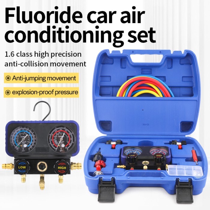 R134a Refrigerant Car Fluorination Gauge Freon Pressure Gauge Refrigerant Dual Gauge Valve Aircondi