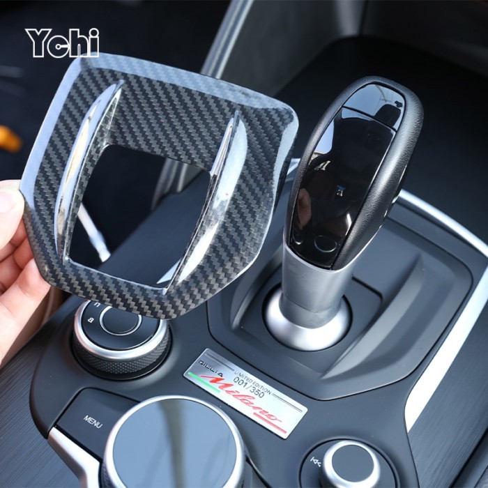Real Carbon Fiber For Alfa Romeo Giulia Stelvio 2017-2019 Car Shift Panel Cover Decorative Sticker