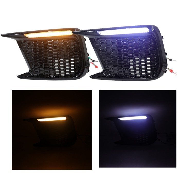 2PCS Car LED DRL Daytime Running Light for Subaru WRX /WRX STI 2018-2021 with yellow Turn Signal da