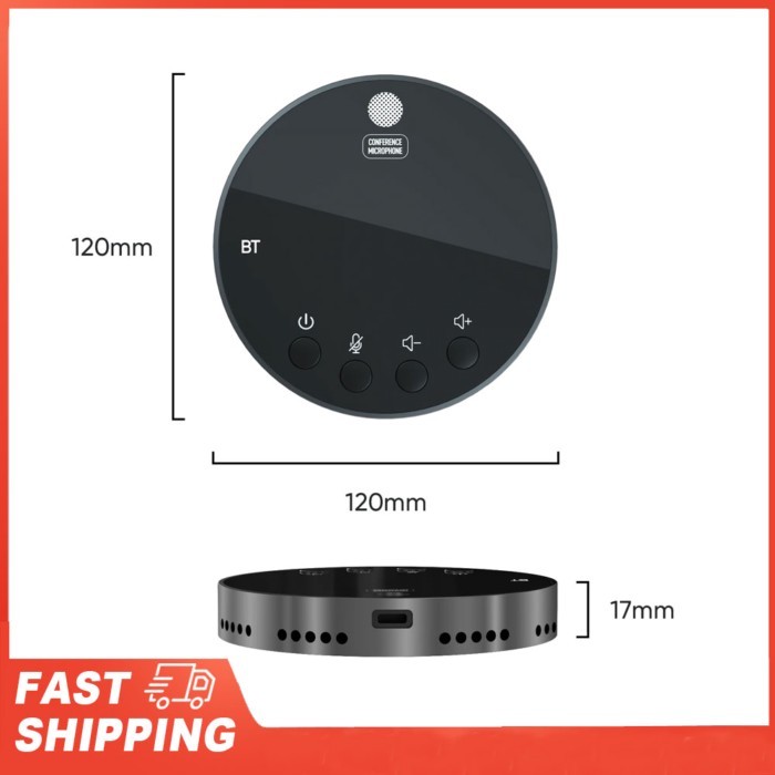 Desktop USB Conference Speakerphone BT Microphone 360° Omnidirectional Condenser Plug & Play PC Com