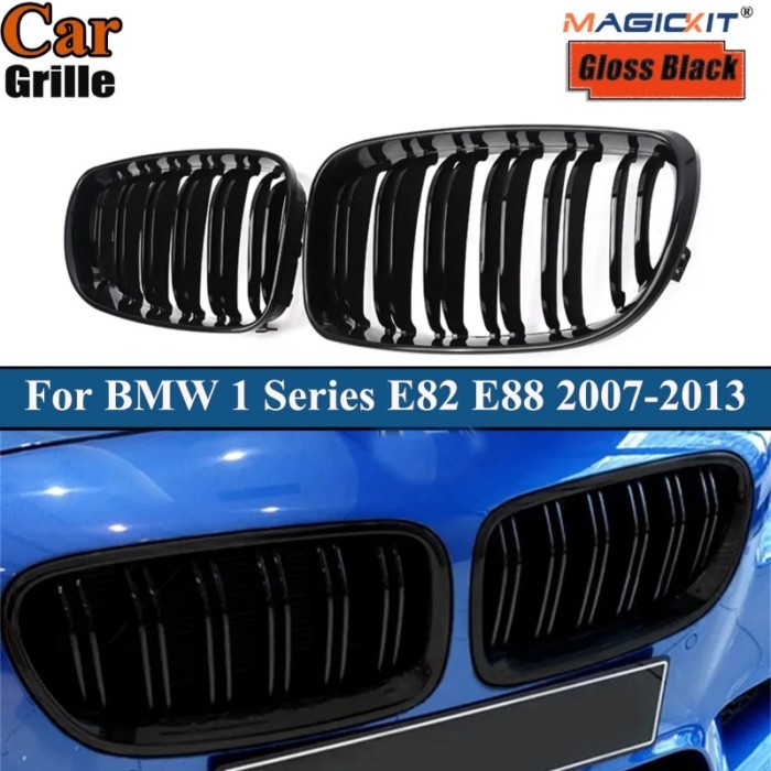 Car Front Grills Kidney For BMW 1 SERIES E81 E82 E87 E88 5DR 3DR Glossy Black Kidney Grilles Dual S