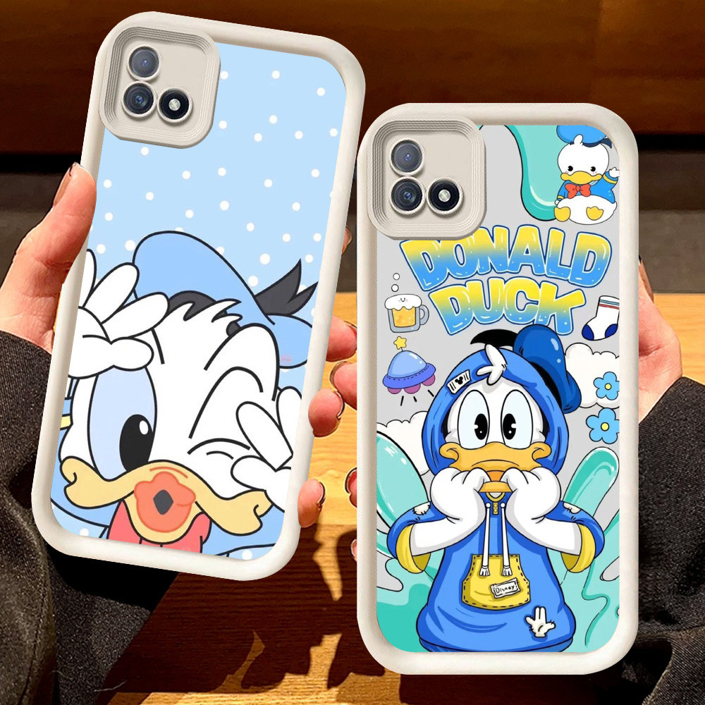 G-76 ปลอกโดนัลด์ดั๊กสําหรับRealme C11 2021 C20 C20Aสีดําและสีขาว