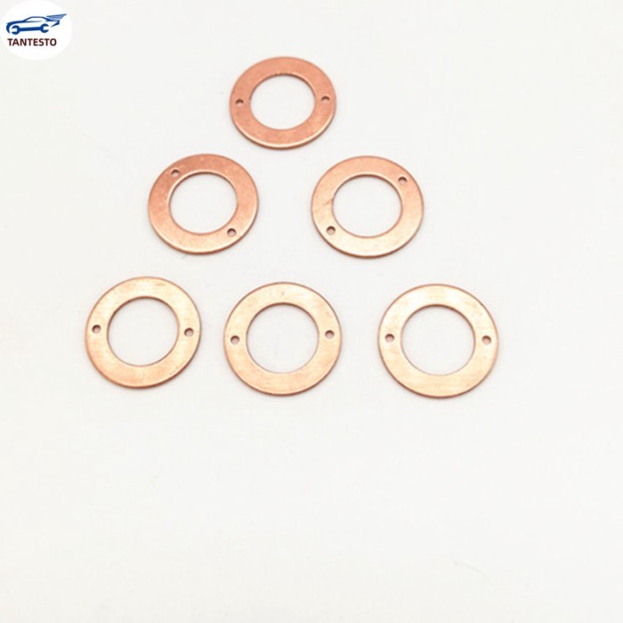 100PCS 12X19 2 Holes Injector Gasket for Nissan Terrano Safari 16627-43G00 TD27 TD42 QD32 E24 E50 R