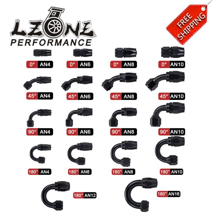 Universal AN4 AN6 AN8 AN10 AN12 AN16 Straight 45 90 120 180 Degree Oil Fuel Swivel Hose End Fitting
