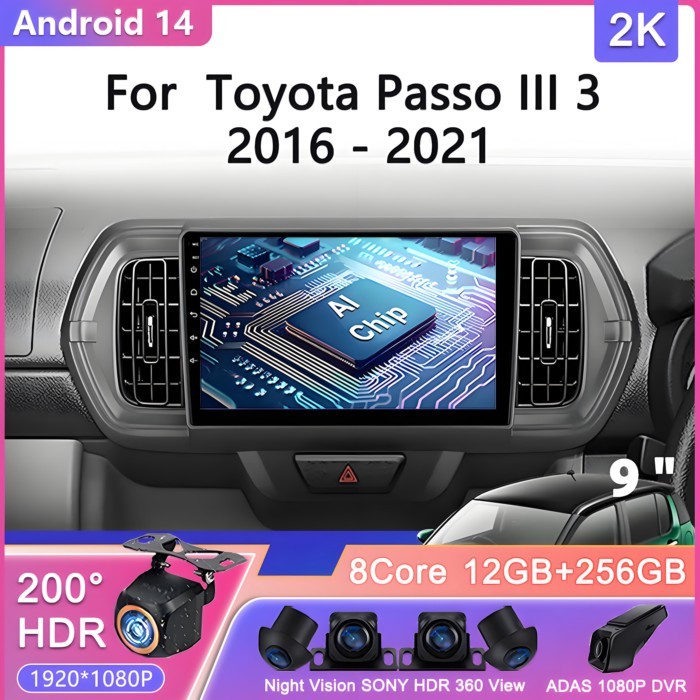 Android 14 For Toyota Passo III 3 2016 - 2021 Carplay AutoCar Radio Multimedia Video Player Navigat