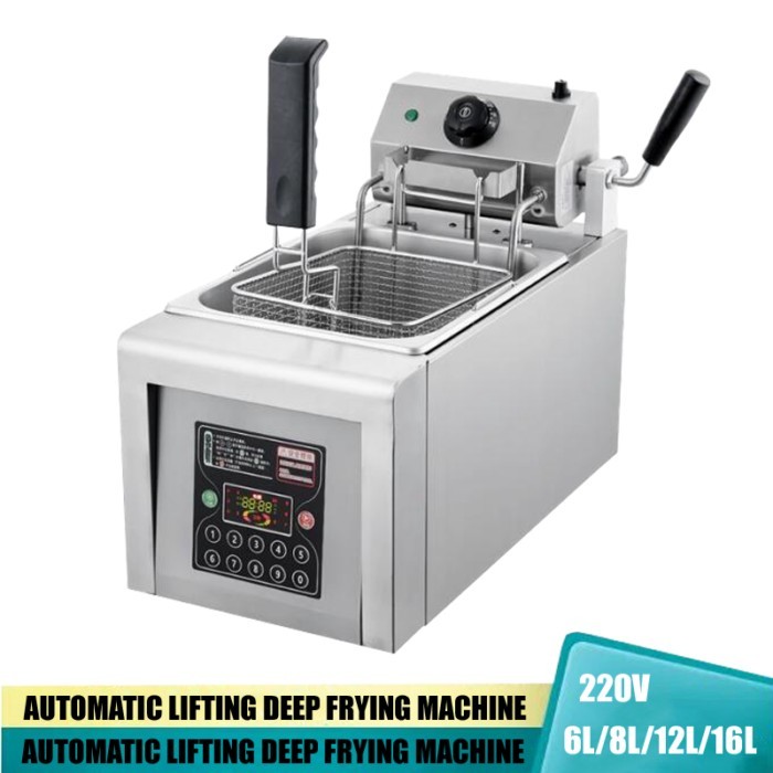 220v Automatic Lifting Fryer Commercial Electric Fryer Large Capacity Electric Fryer Deep-Fried Wit