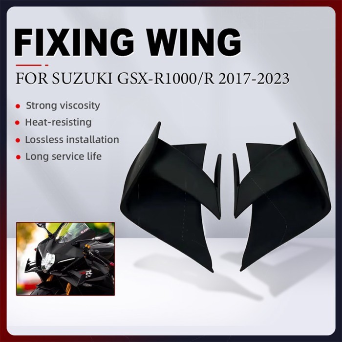 Motorcycle Fixed Wing Spoiler For SUZUKI GSX-R1000 GSXR1000 GSX-R1000R GSXR1000R 2017-2023 ABS Aero