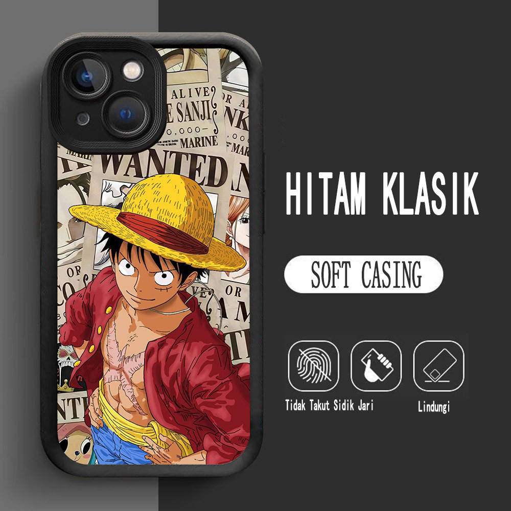 เคสสําหรับ iPhone X 17 15 XR XS 16 Pro Max Soft L-19 One Piece Luffy