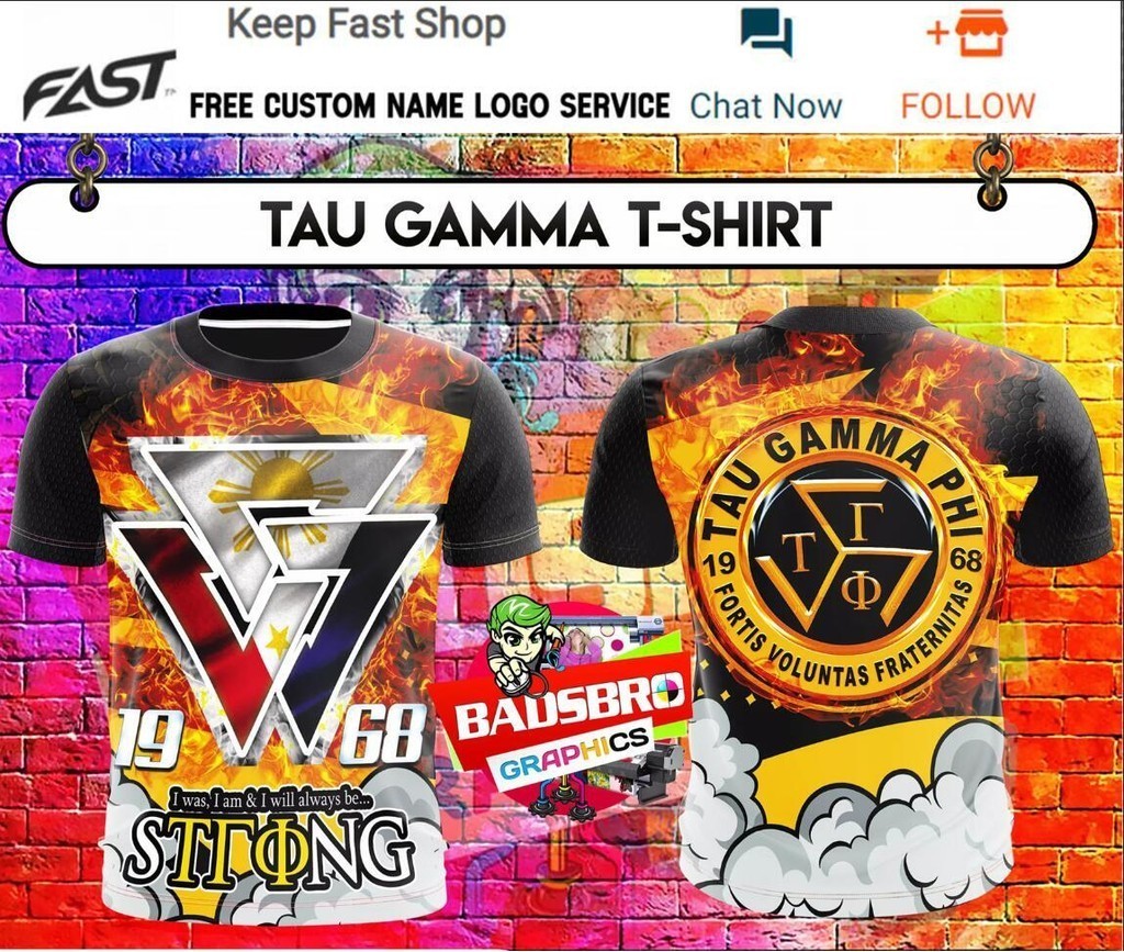 TAU GAMMA PHI 1968 แฟชั่น Unisex 3D เทรนด์ใหม่ 56TH FOUNDING ANNIVERSARY 3D เสื้อยืด, รองรับการปรับแ