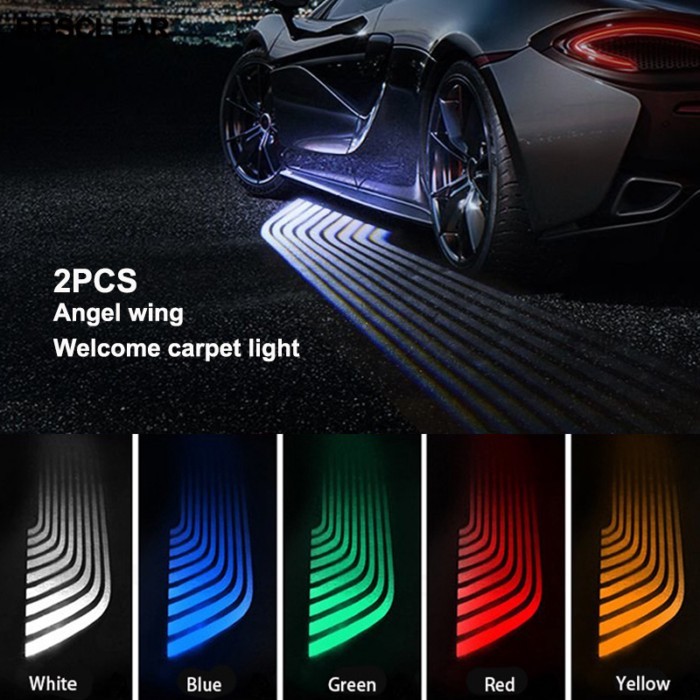 Angel Wings LED Car Door Light white blue red green color projector ange led carpet Puddle light un